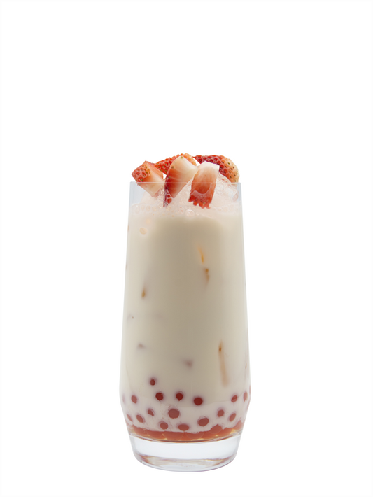 peach berry boba tea