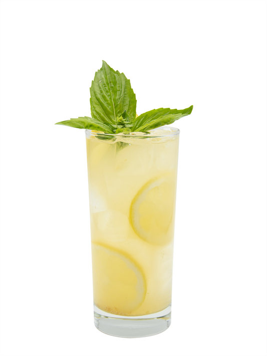 sparkling basil yuzu lemonade