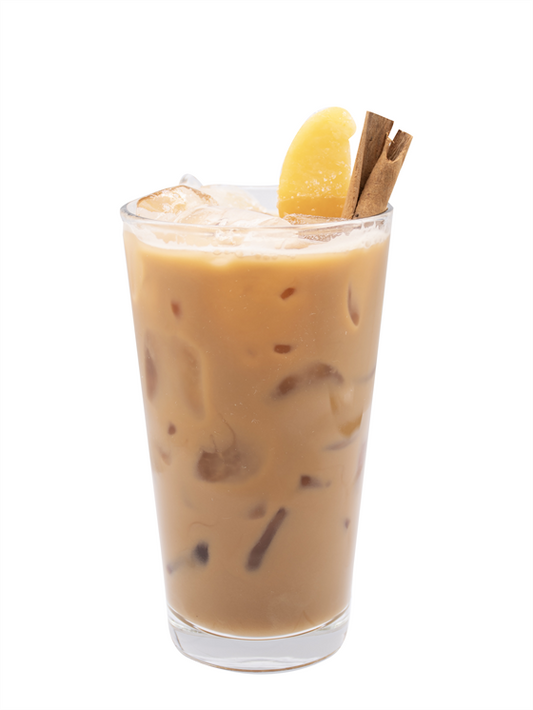 batch reduced sugar peach pie iced latte