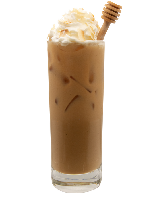 toasted coconut honey iced latte