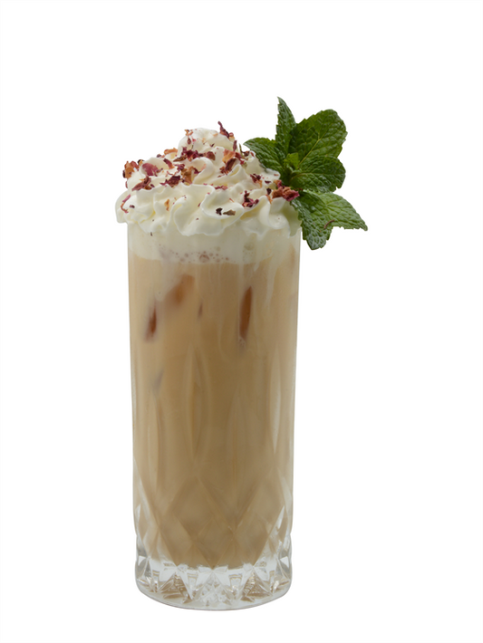 vanilla rose iced latte