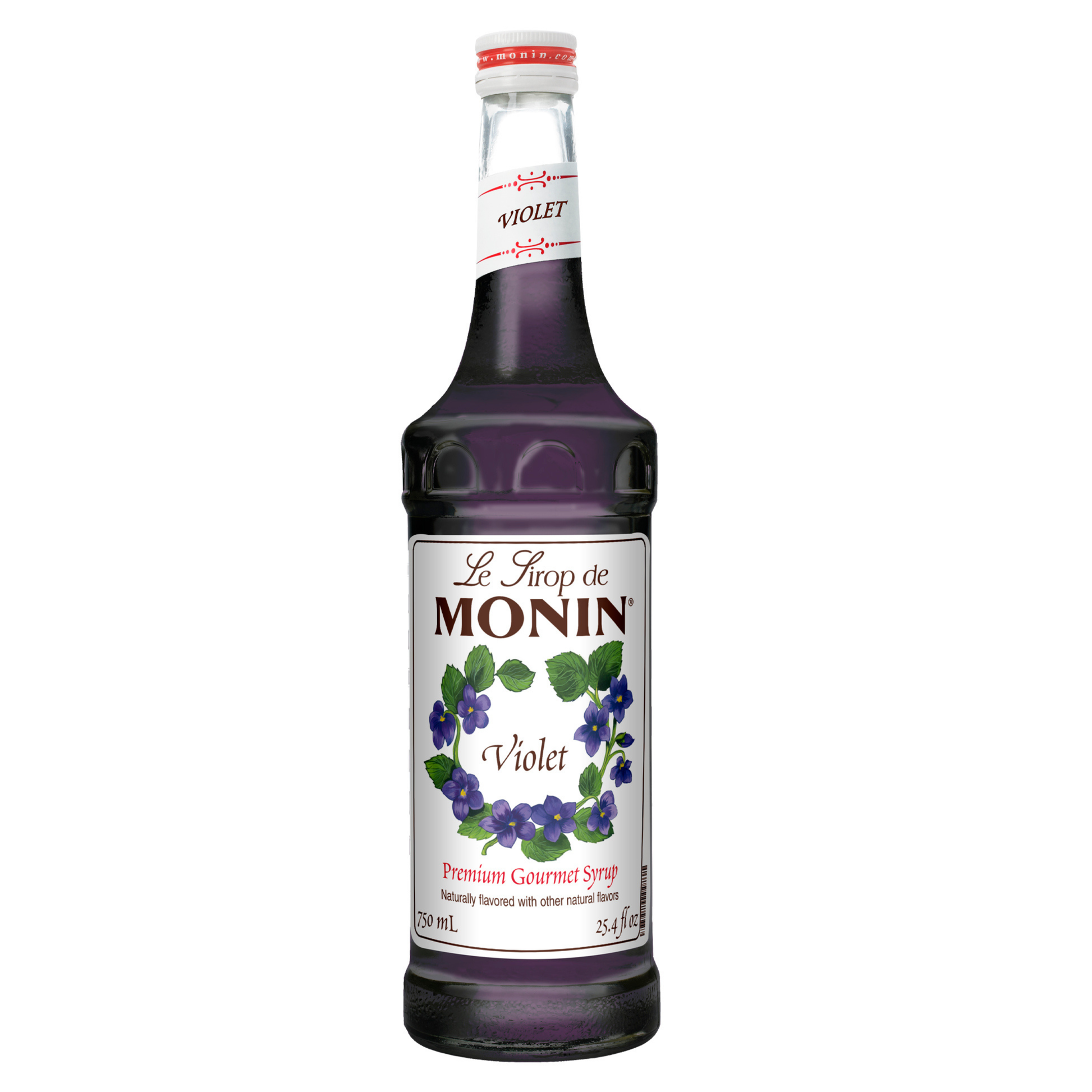 Monin Violet syrup on a white background 