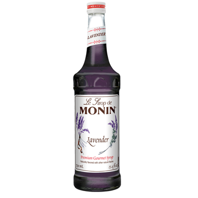 Monin lavender syrup on a white background 
