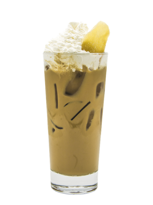 white chocolate ginger iced latte