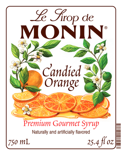 Monin Candied Orange Syrup product label