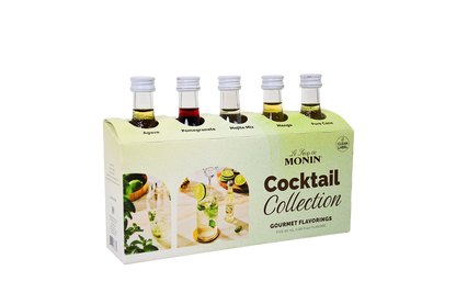 Monin Cocktail Collection five-pack with Agave, Pomegranate, Mojito Mix, Mango and Pure Cane mini bottles