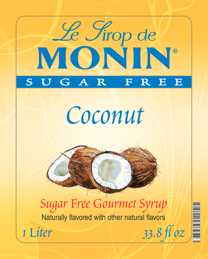 Monin Sugar Free Coconut Syrup 1L product label