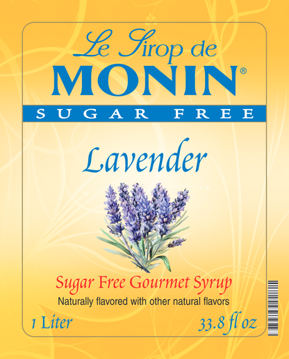Monin Sugar Free Lavender Syrup 1L label