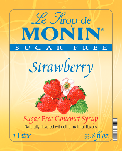 Monin Sugar Free Strawberry Syrup 1L label