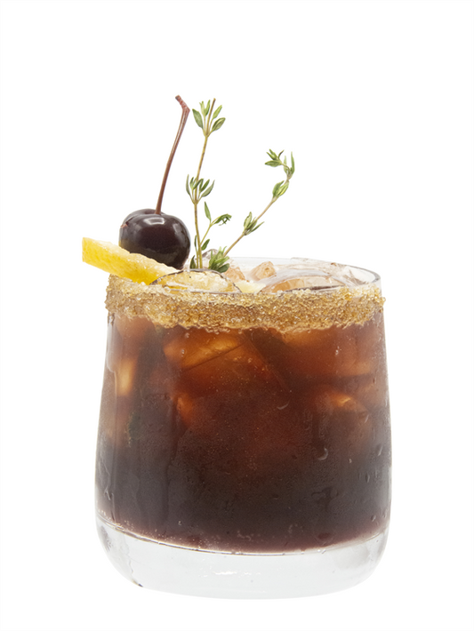 bourbon smoked cherry mocktail