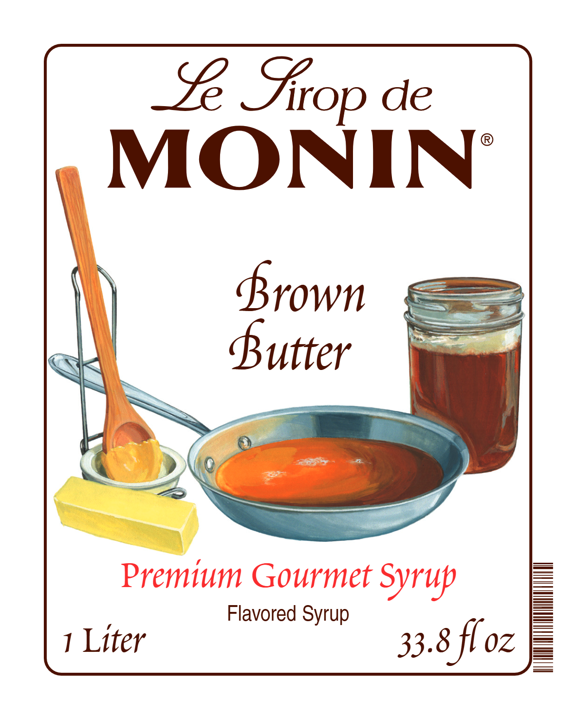 Monin Brown Butter Syrup product label