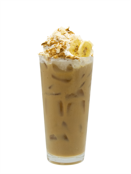 coconut banana iced latte